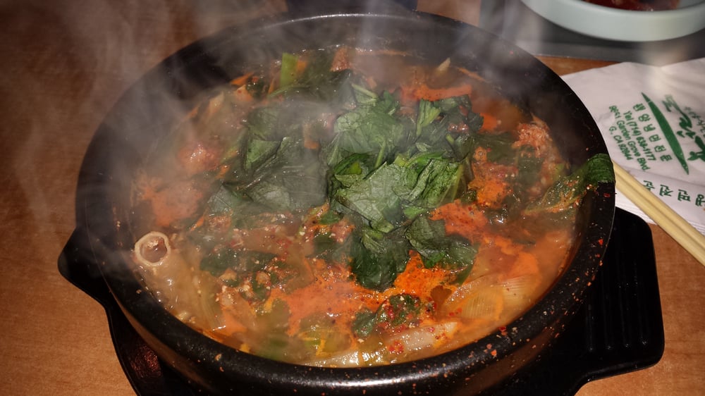 Stew bubbling in a stone pot